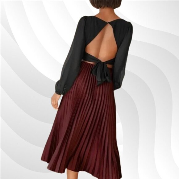 2/$30 Lulus Say It Again Black Tie-Back Long Sleeve Crop Top Size XS - Picture 2 of 8